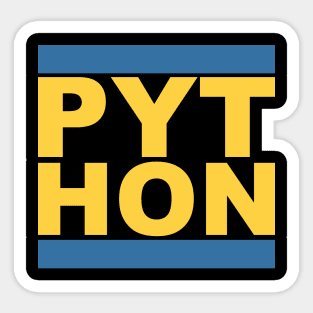 PYT HON Cool Blue & Yellow Design for Python Programmers Sticker